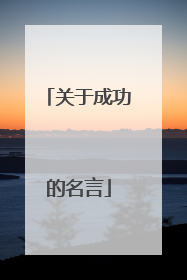 关于成功的名言