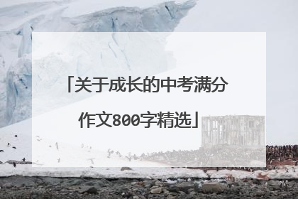 关于成长的中考满分作文800字精选