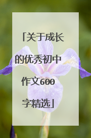 关于成长的优秀初中作文600字精选