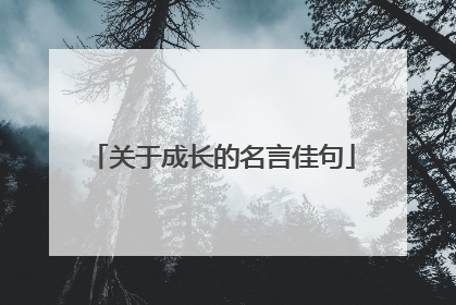 关于成长的名言佳句