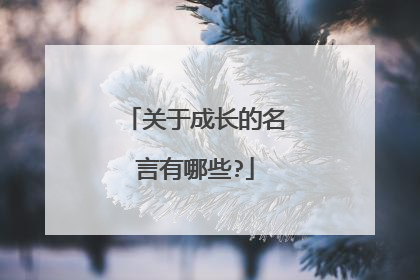 关于成长的名言有哪些?