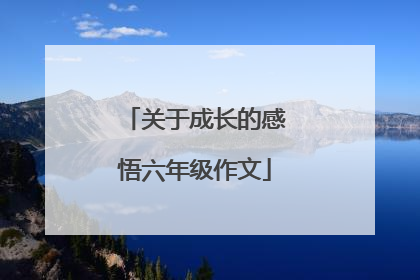 关于成长的感悟六年级作文