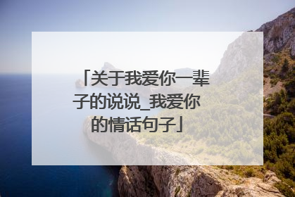 关于我爱你一辈子的说说_我爱你的情话句子