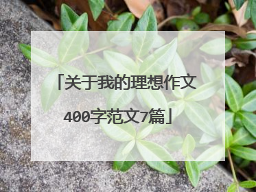 关于我的理想作文400字范文7篇