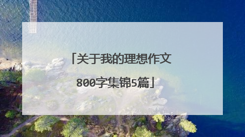 关于我的理想作文800字集锦5篇