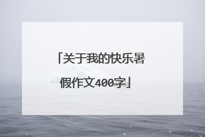关于我的快乐暑假作文400字