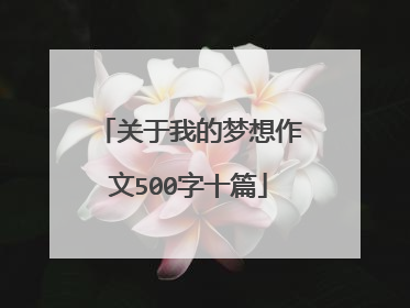 关于我的梦想作文500字十篇