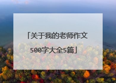 关于我的老师作文500字大全5篇