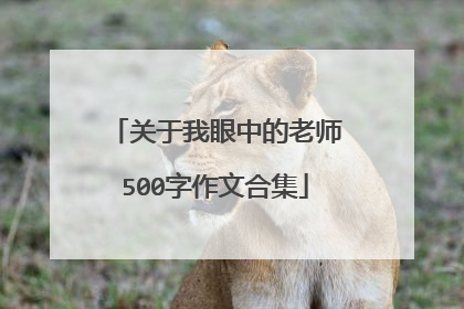 关于我眼中的老师500字作文合集