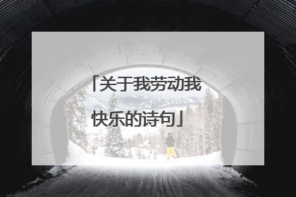 关于我劳动我快乐的诗句