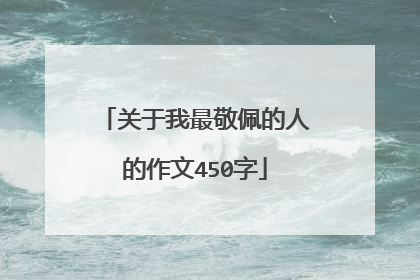 关于我最敬佩的人的作文450字