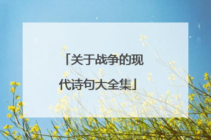 关于战争的现代诗句大全集