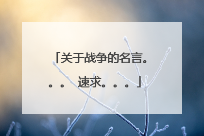 关于战争的名言。。。 速求。。。