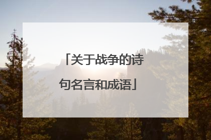 关于战争的诗句名言和成语