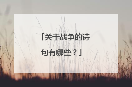 关于战争的诗句有哪些？