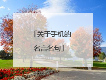 关于手机的名言名句