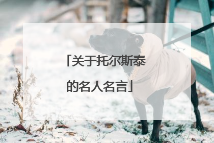 关于托尔斯泰的名人名言
