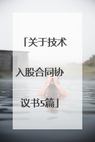 关于技术入股合同协议书5篇