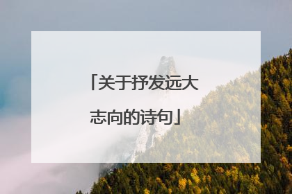 关于抒发远大志向的诗句