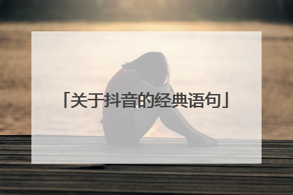 关于抖音的经典语句