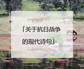 关于抗日战争的现代诗句