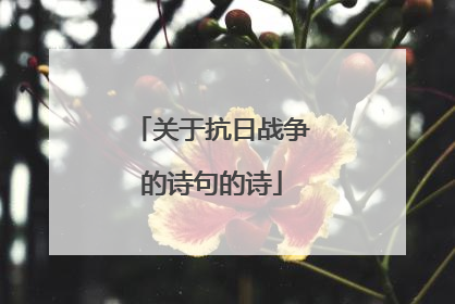 关于抗日战争的诗句的诗