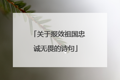 关于报效祖国忠诚无畏的诗句