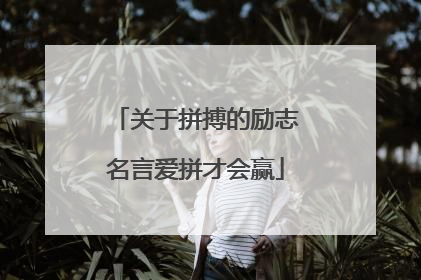 关于拼搏的励志名言爱拼才会赢