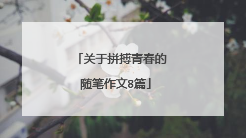 关于拼搏青春的随笔作文8篇