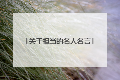 关于担当的名人名言