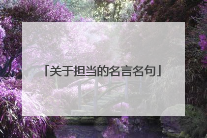 关于担当的名言名句