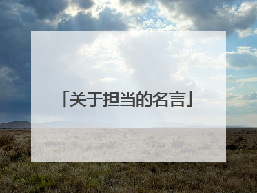 关于担当的名言