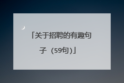 关于招聘的有趣句子 (59句)