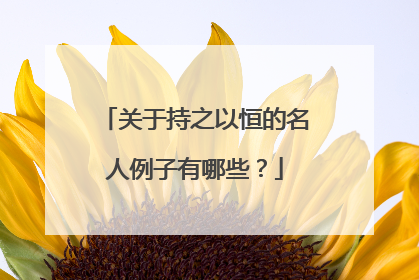 关于持之以恒的名人例子有哪些？