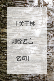 关于林则徐名言名句