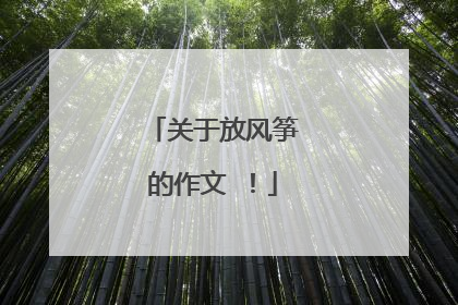 关于放风筝的作文 ！