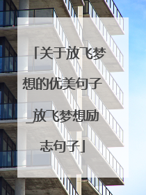 关于放飞梦想的优美句子_放飞梦想励志句子