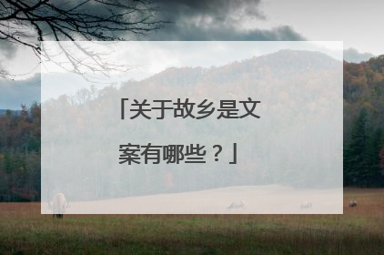 关于故乡是文案有哪些?