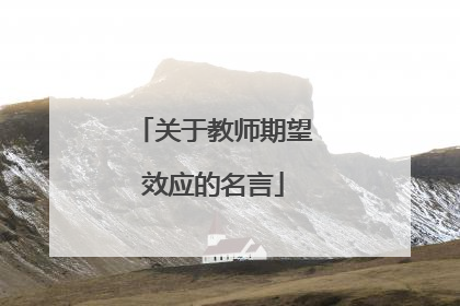 关于教师期望效应的名言