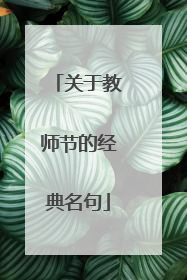 关于教师节的经典名句