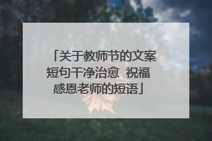 关于教师节的文案短句干净治愈 祝福感恩老师的短语