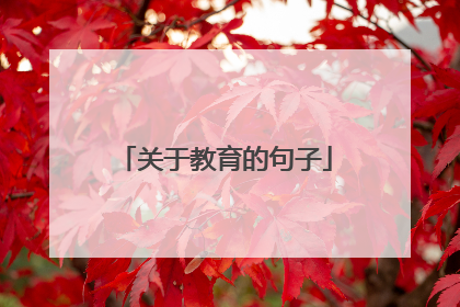 关于教育的句子