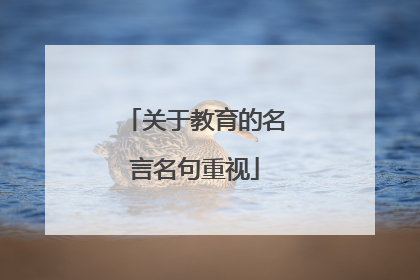 关于教育的名言名句重视