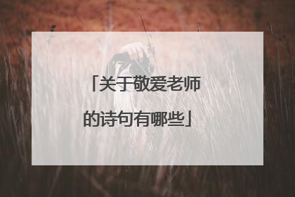 关于敬爱老师的诗句有哪些