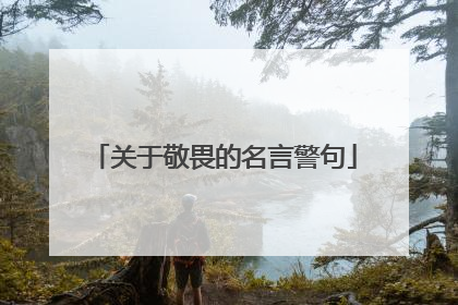 关于敬畏的名言警句