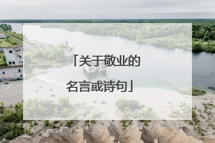 关于敬业的名言或诗句