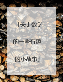 关于数学的一些有趣的小故事