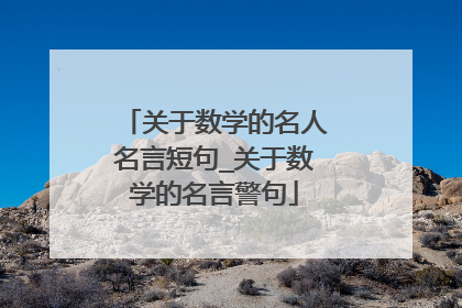 关于数学的名人名言短句_关于数学的名言警句