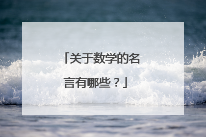 关于数学的名言有哪些?