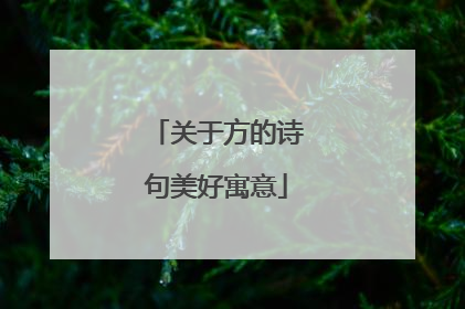 关于方的诗句美好寓意